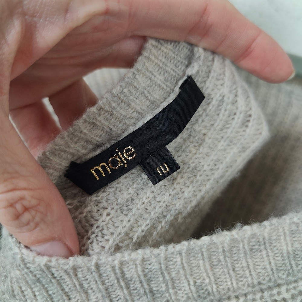 Maje Myster Ombre Wool Cashmere Blend Sweater Womens One Size Grey Blue Gradient - Picture 6 of 10
